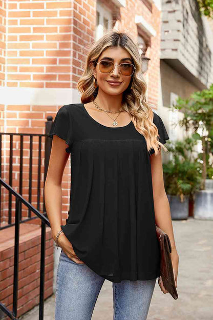 Get trendy with Round Neck Short Sleeve Tee - T-Shirt available at Styles Code. Grab yours today!