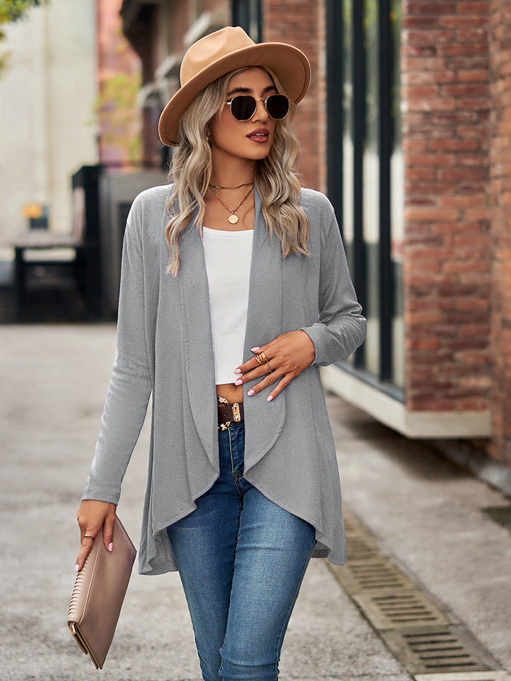 Get trendy with Open Front Long Sleeve Cardigan - Cardigans available at Styles Code. Grab yours today!