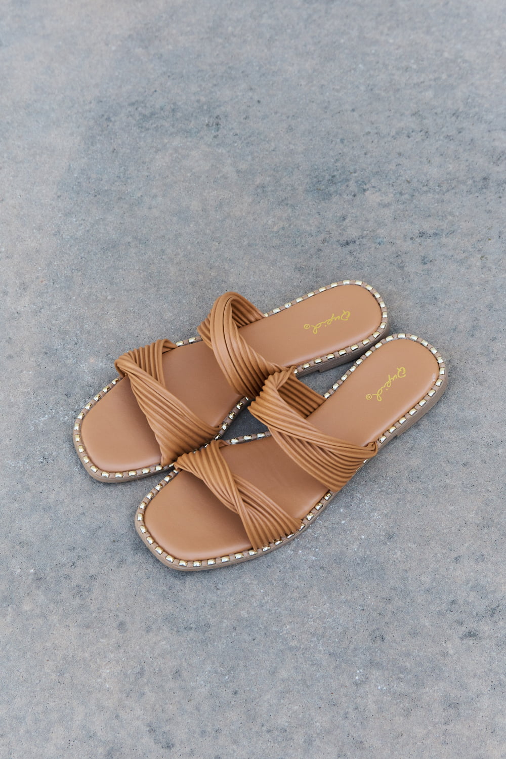 Get trendy with Qupid Summertime Fine Double Strap Twist Sandals - Shoes available at Styles Code. Grab yours today!