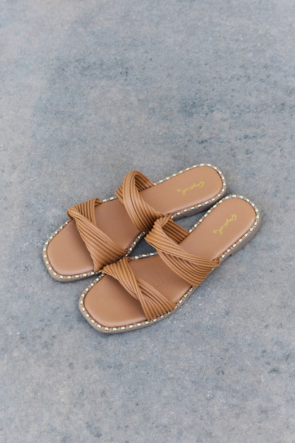 Get trendy with Qupid Summertime Fine Double Strap Twist Sandals - Shoes available at Styles Code. Grab yours today!