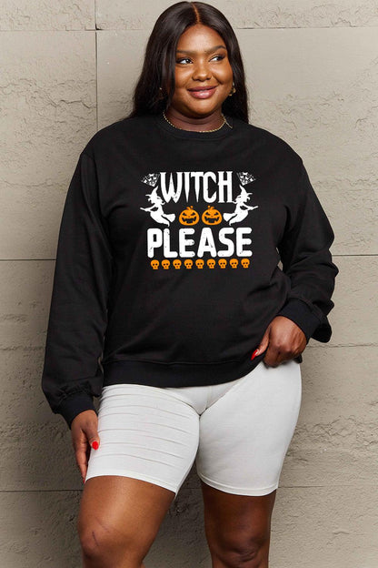 Get trendy with Simply Love Full Size WITCH PLEASE Graphic Sweatshirt - Halloween Clothes available at Styles Code. Grab yours today!