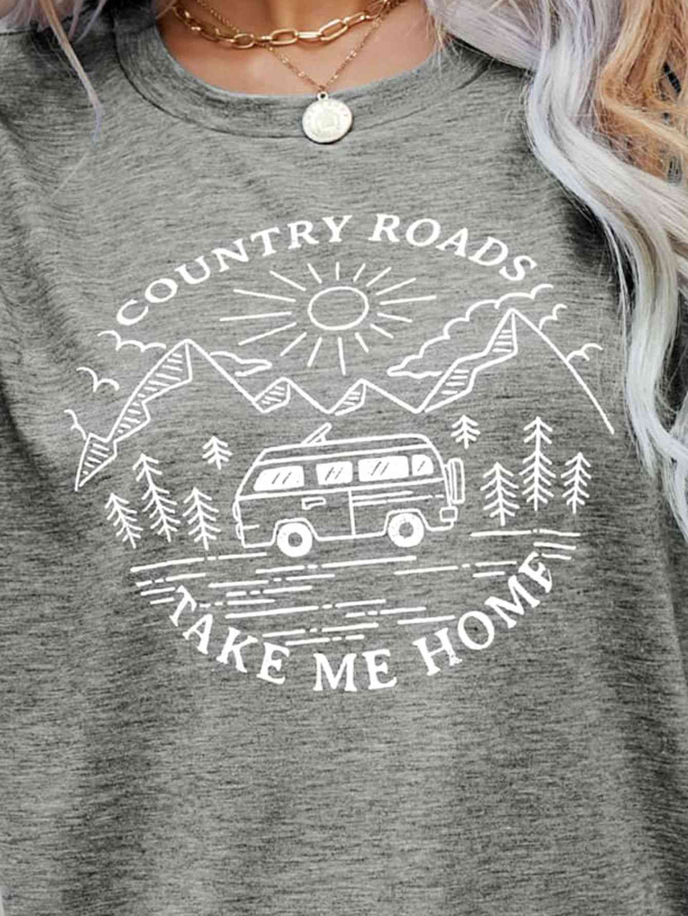 Get trendy with COUNTRY ROADS TAKE ME HOME Graphic Tee - T-Shirt available at Styles Code. Grab yours today!