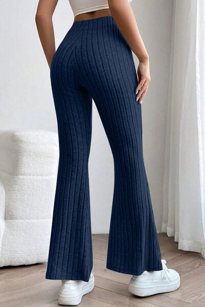 Get trendy with Basic Bae Full Size Ribbed High Waist Flare Pants -  available at Styles Code. Grab yours today!