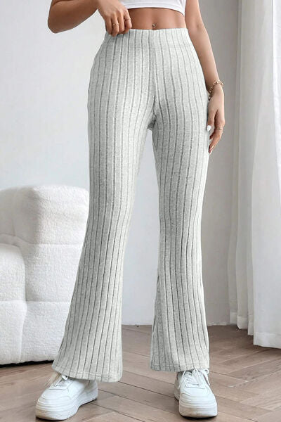 Get trendy with Basic Bae Full Size Ribbed High Waist Flare Pants -  available at Styles Code. Grab yours today!