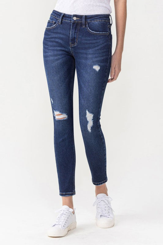 Get trendy with Lovervet Full Size Chelsea Midrise Crop Skinny Jeans - Jeans available at Styles Code. Grab yours today!