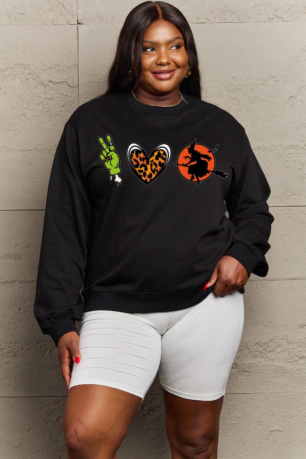 Get trendy with Simply Love Full Size Drop Shoulder Graphic Sweatshirt - Halloween Clothes available at Styles Code. Grab yours today!