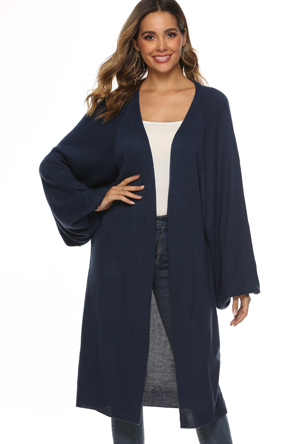 Get trendy with Long Sleeve Open Front Cardigan - Cardigan available at Styles Code. Grab yours today!