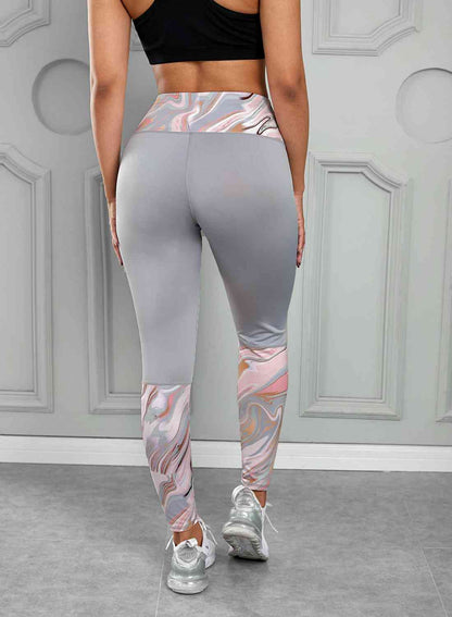 Get trendy with Printed Wide Waistband Active Leggings - Activewear available at Styles Code. Grab yours today!