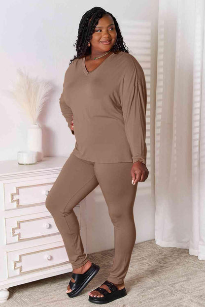 Get trendy with Full Size V-Neck Top and Pants Lounge Set -  available at Styles Code. Grab yours today!