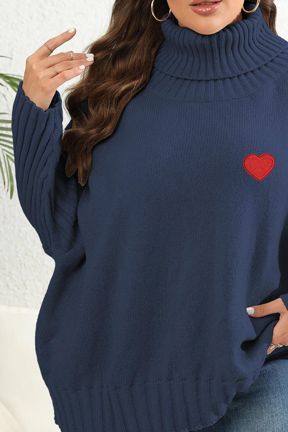 Get trendy with Plus Size Turtle Neck Long Sleeve Sweater - Sweater available at Styles Code. Grab yours today!