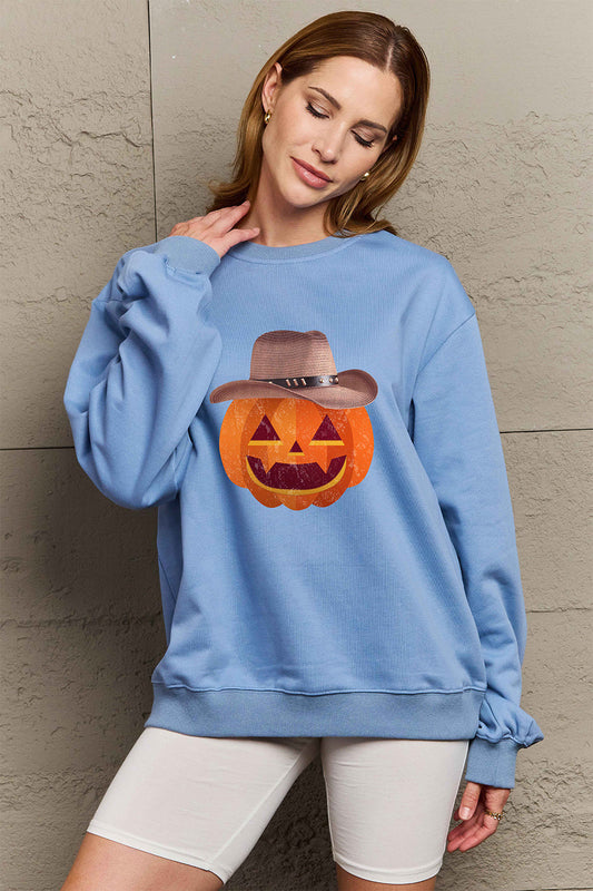 Get trendy with Simply Love Full Size Graphic Dropped Shoulder Sweatshirt - Halloween Clothes available at Styles Code. Grab yours today!