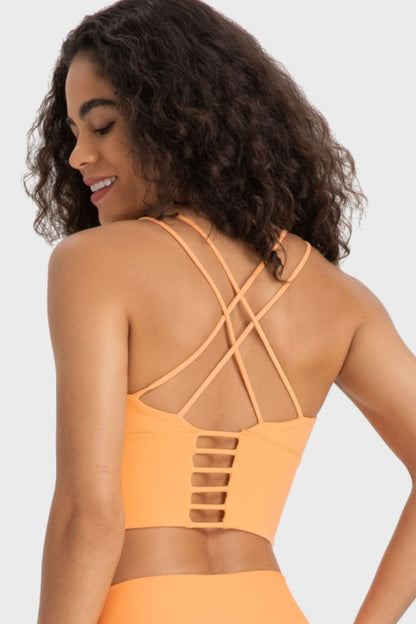 Get trendy with Crisscross Back Ladder Detail Sports Bra - Activewear available at Styles Code. Grab yours today!