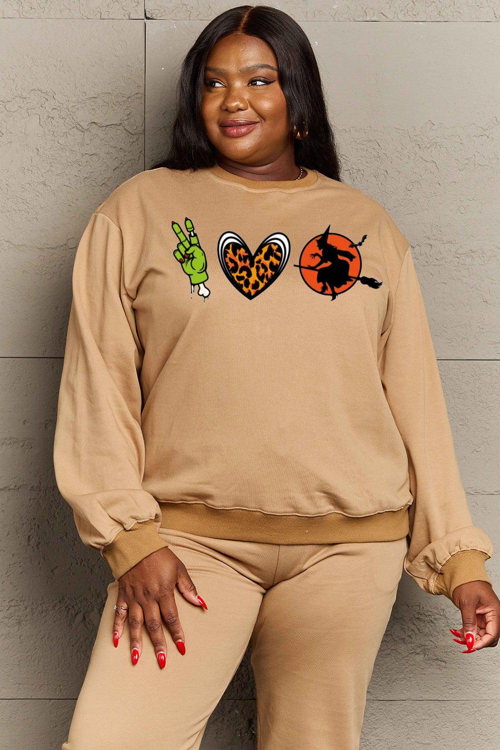 Get trendy with Simply Love Full Size Drop Shoulder Graphic Sweatshirt - Halloween Clothes available at Styles Code. Grab yours today!