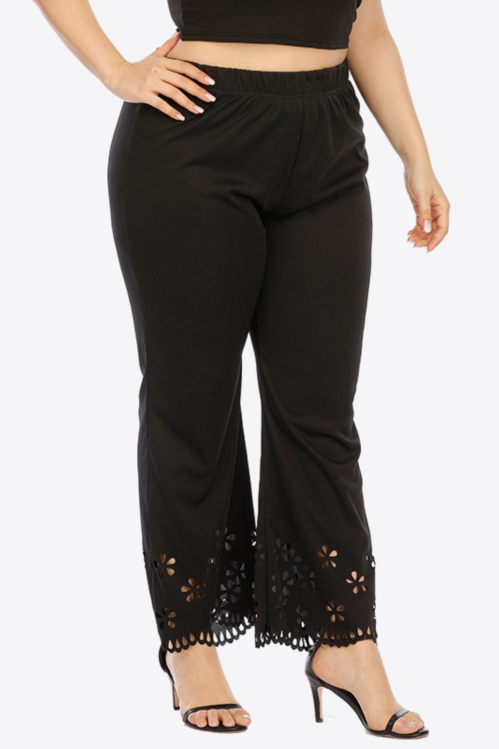 Get trendy with Plus Size Openwork Elastic Waist Pants - Plus Size available at Styles Code. Grab yours today!