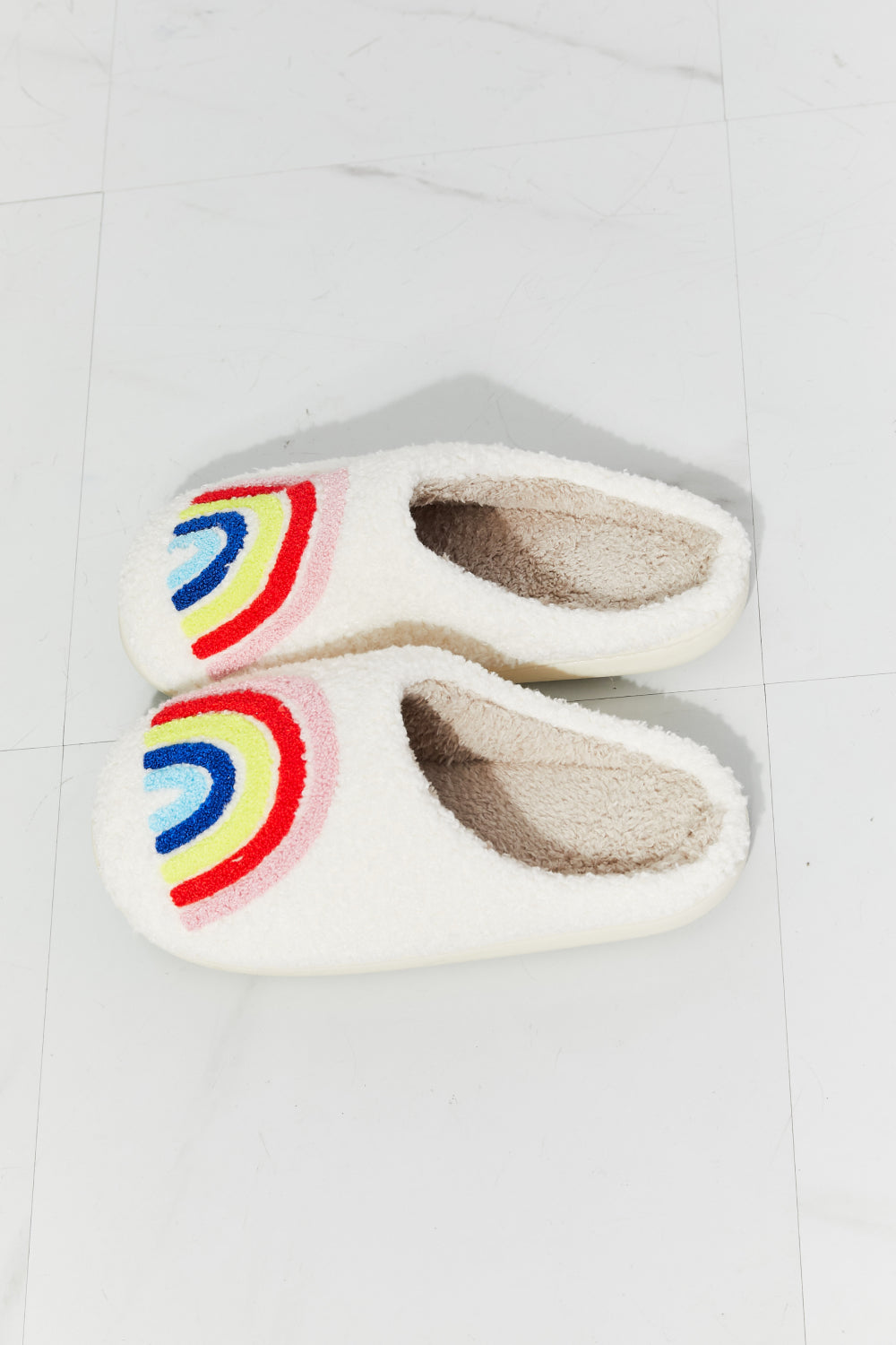 Get trendy with MMShoes Rainbow Plush Slipper - Shoes available at Styles Code. Grab yours today!