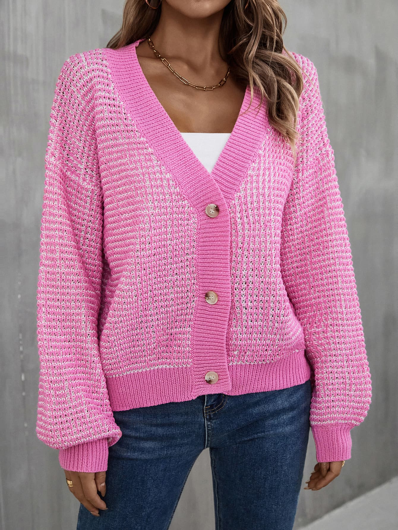 Get trendy with V-Neck Dropped Shoulder Cardigan - Cardigans available at Styles Code. Grab yours today!