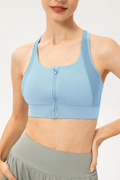 Get trendy with Zip-Up Round Neck Sports Bra - Activewear available at Styles Code. Grab yours today!