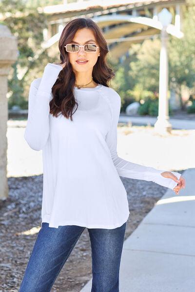 Get trendy with Full Size Round Neck Long Sleeve T-Shirt -  available at Styles Code. Grab yours today!