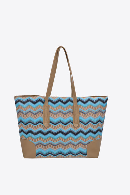 Get trendy with Chevron Straw Tote Bag - Bags available at Styles Code. Grab yours today!