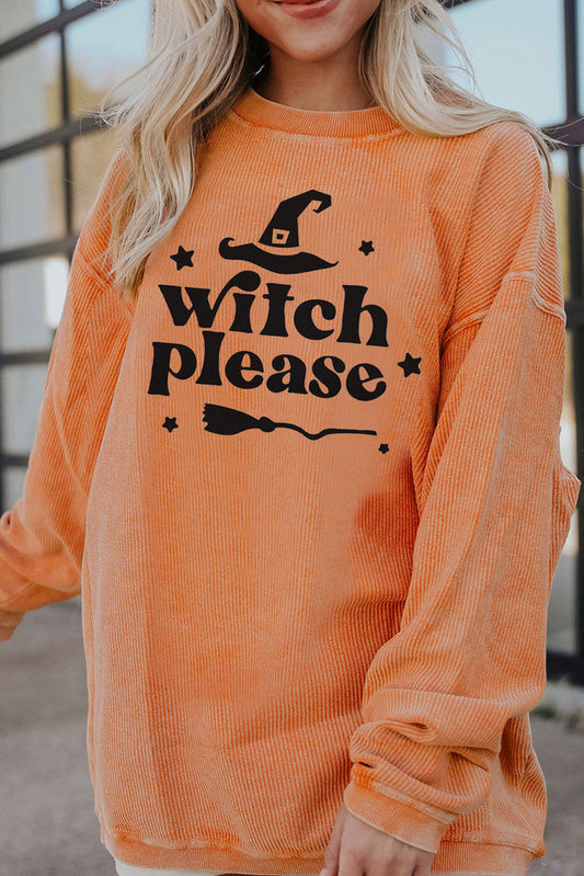 Get trendy with WITCH PLEASE Graphic Dropped Shoulder Sweatshirt - Halloween Clothes available at Styles Code. Grab yours today!