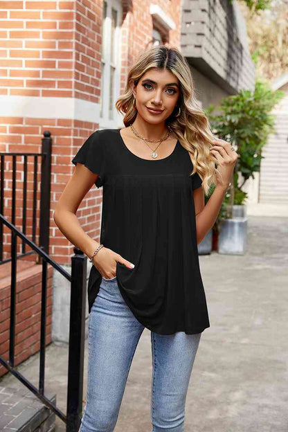 Get trendy with Round Neck Short Sleeve Tee - T-Shirt available at Styles Code. Grab yours today!