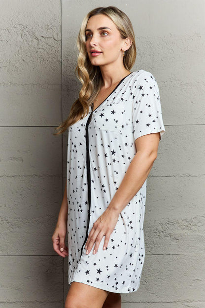 Get trendy with Quilted Quivers Buttoned Sleepwear Dress -  available at Styles Code. Grab yours today!