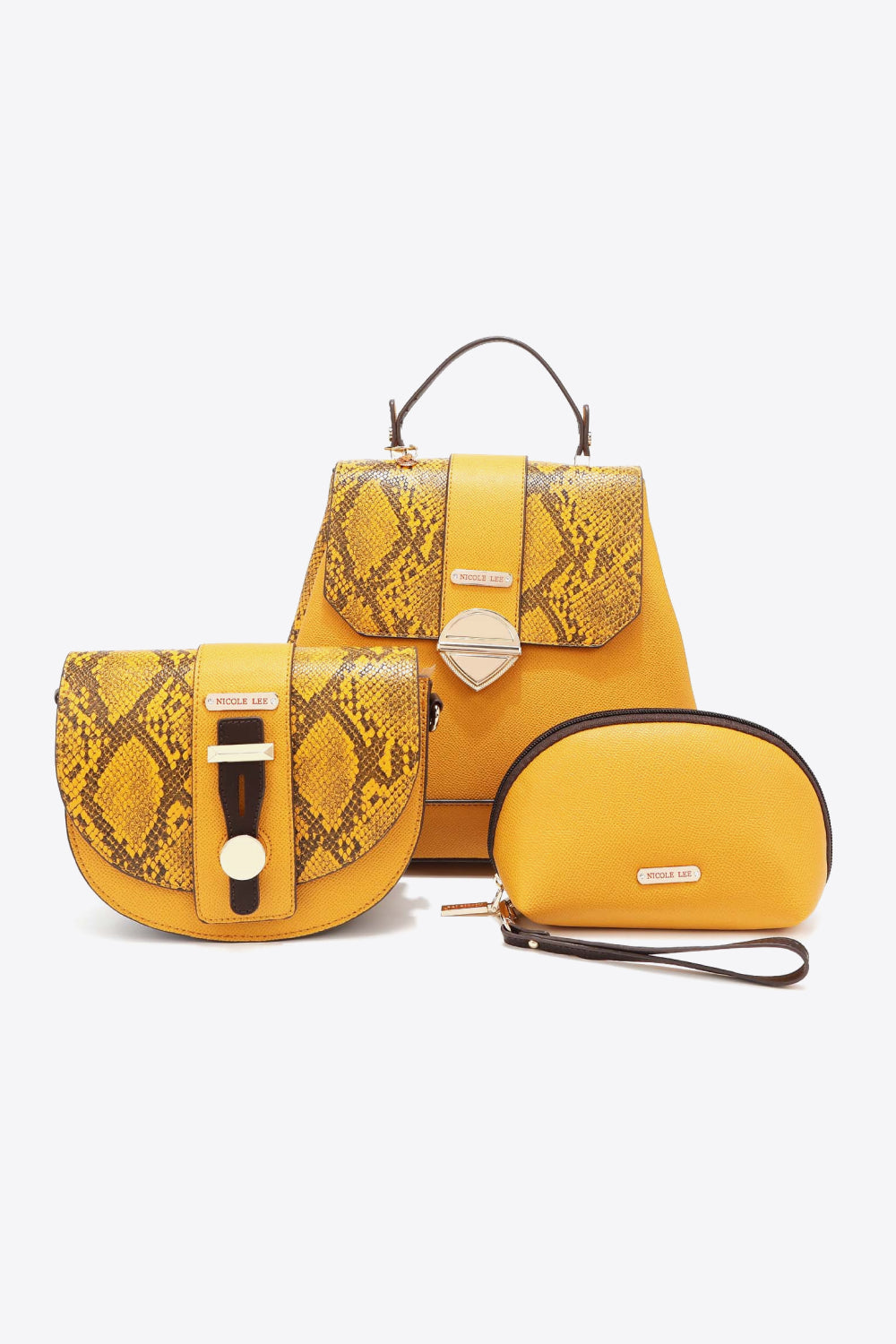 Get trendy with Nicole Lee USA Python 3-Piece Bag Set - Bags available at Styles Code. Grab yours today!