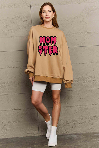 Get trendy with Simply Love Full Size MOM STER Graphic Sweatshirt - Halloween Clothes available at Styles Code. Grab yours today!