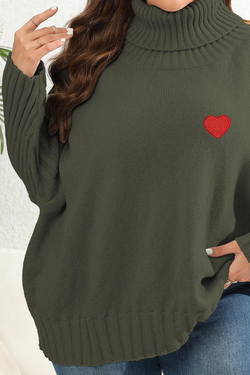 Get trendy with Plus Size Turtle Neck Long Sleeve Sweater - Sweater available at Styles Code. Grab yours today!