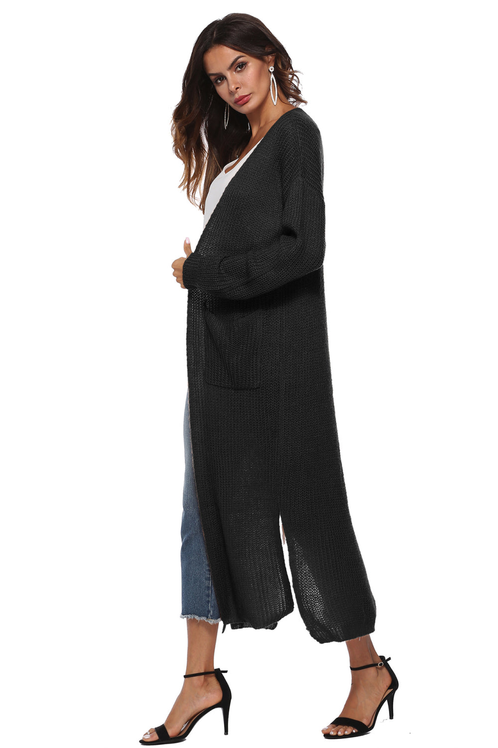 Get trendy with Long Sleeve Open Front Buttoned Cardigan - Cardigan available at Styles Code. Grab yours today!