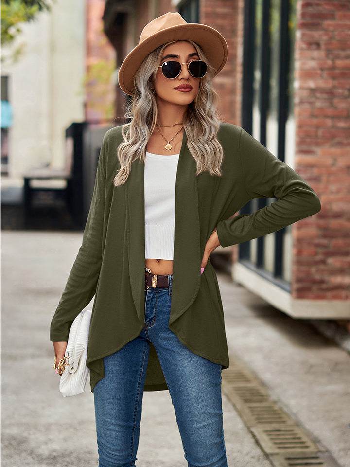 Get trendy with Open Front Long Sleeve Cardigan - Cardigans available at Styles Code. Grab yours today!