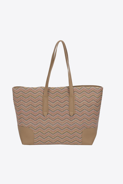 Get trendy with Chevron Straw Tote Bag - Bags available at Styles Code. Grab yours today!