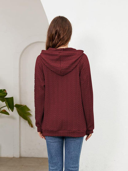 Get trendy with Sleeve Front Pocket Hoodie - Tops available at Styles Code. Grab yours today!