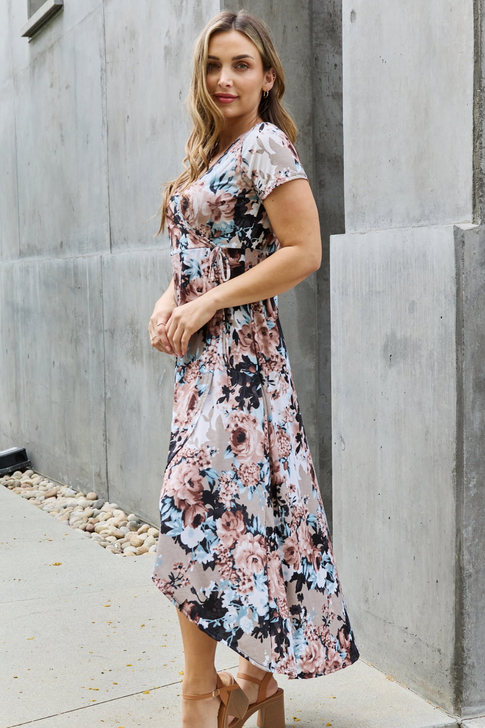 Get trendy with Heimish Give Me Roses Full Size Floral Maxi Wrap Dress - Luxe available at Styles Code. Grab yours today!