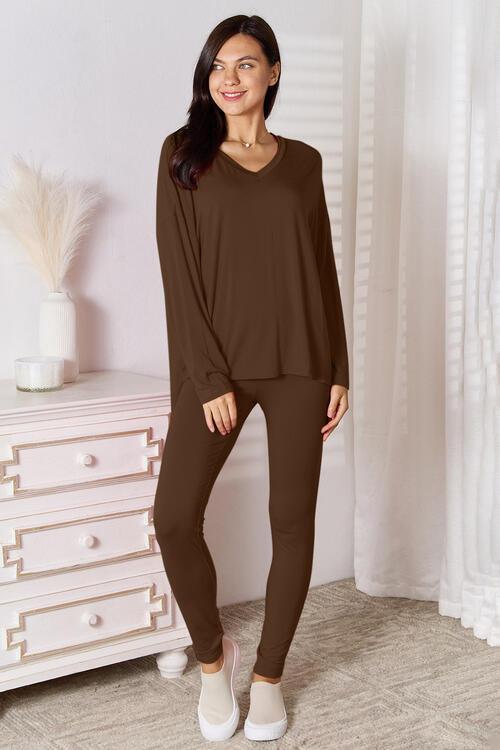 Get trendy with Full Size V-Neck Top and Pants Lounge Set -  available at Styles Code. Grab yours today!