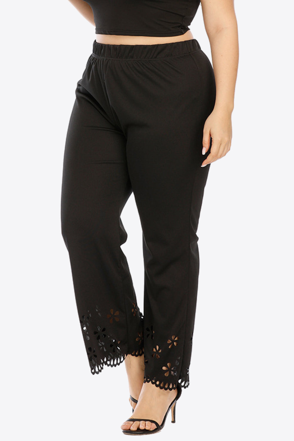 Get trendy with Plus Size Openwork Elastic Waist Pants - Plus Size available at Styles Code. Grab yours today!