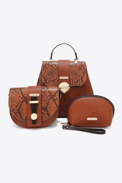 Get trendy with Nicole Lee USA Python 3-Piece Bag Set - Bags available at Styles Code. Grab yours today!