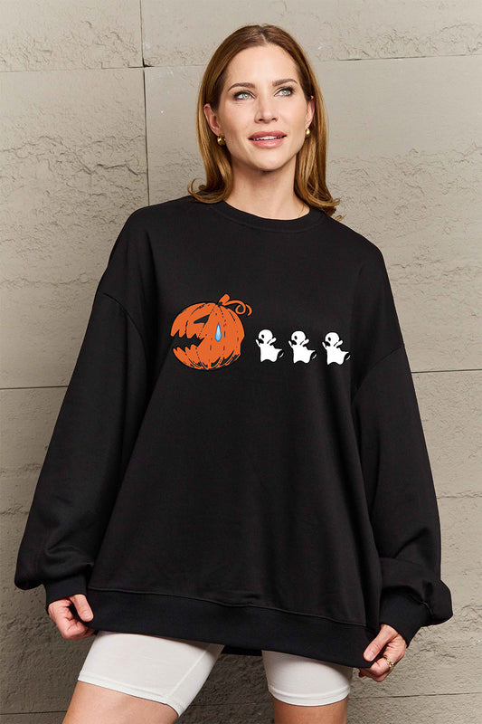 Get trendy with Simply Love Full Size Graphic Dropped Shoulder Sweatshirt - Halloween Clothes available at Styles Code. Grab yours today!