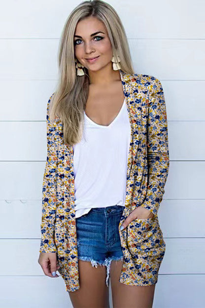 Get trendy with Printed Long Sleeve Cardigan - Cardigans available at Styles Code. Grab yours today!