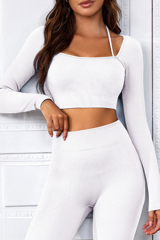 Get trendy with Long Sleeve Cropped Sports Top - Activewear available at Styles Code. Grab yours today!