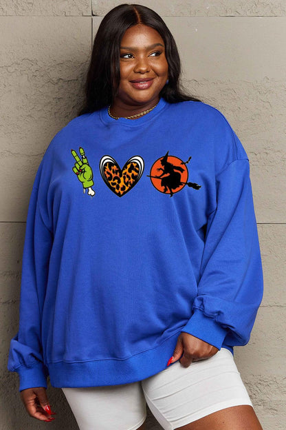 Get trendy with Simply Love Full Size Drop Shoulder Graphic Sweatshirt - Halloween Clothes available at Styles Code. Grab yours today!