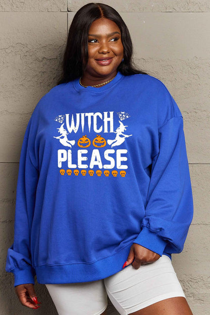 Get trendy with Simply Love Full Size WITCH PLEASE Graphic Sweatshirt - Halloween Clothes available at Styles Code. Grab yours today!