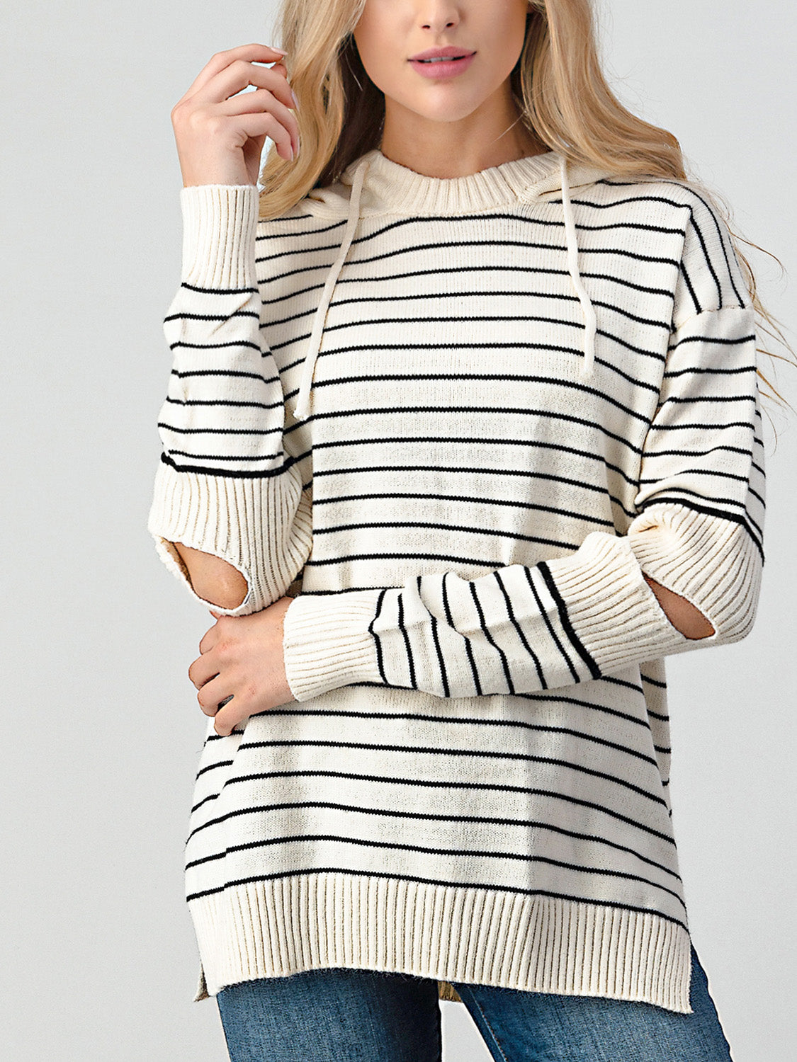 Get trendy with Striped Cutout Slit Sweater - Tops available at Styles Code. Grab yours today!