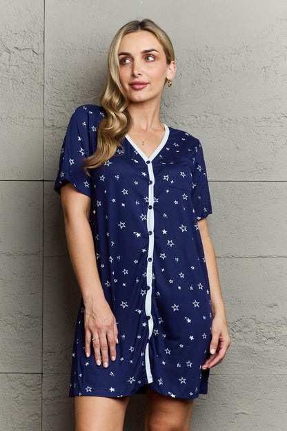 Get trendy with Button Down Sleepwear Dress -  available at Styles Code. Grab yours today!