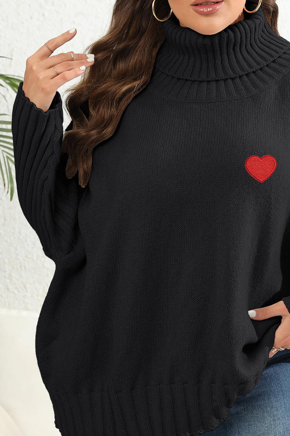 Get trendy with Plus Size Turtle Neck Long Sleeve Sweater - Sweater available at Styles Code. Grab yours today!