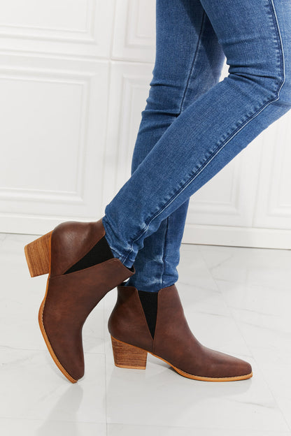 Get trendy with MMShoes Back At It Point Toe Bootie in Chocolate - Shoes available at Styles Code. Grab yours today!