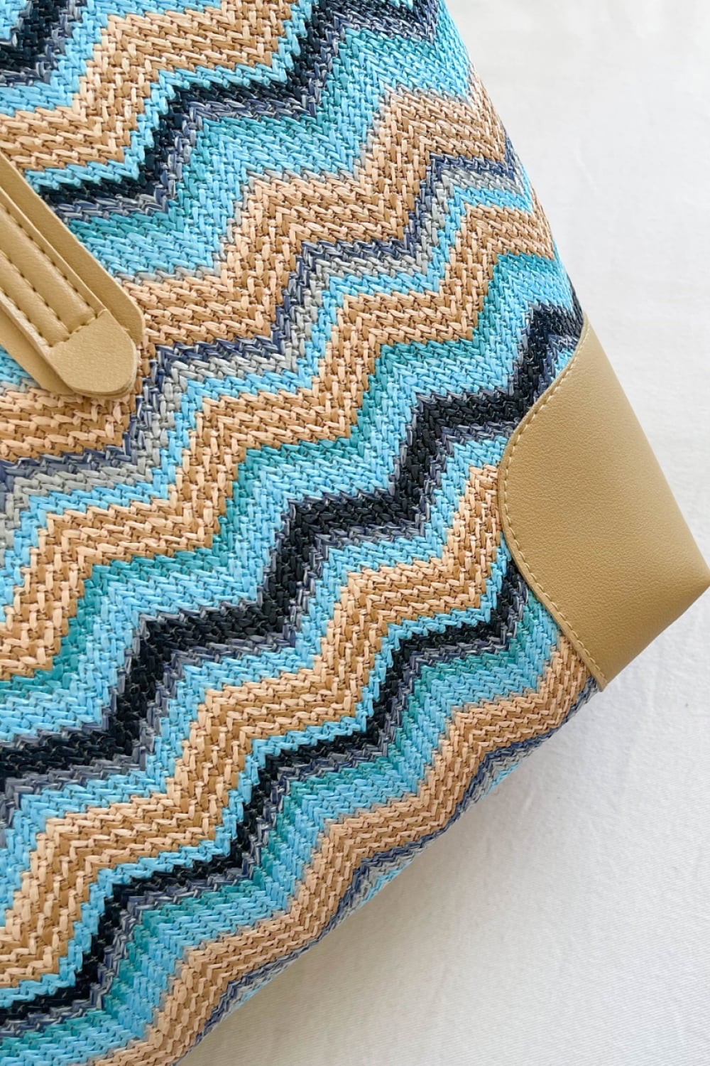 Get trendy with Chevron Straw Tote Bag - Bags available at Styles Code. Grab yours today!