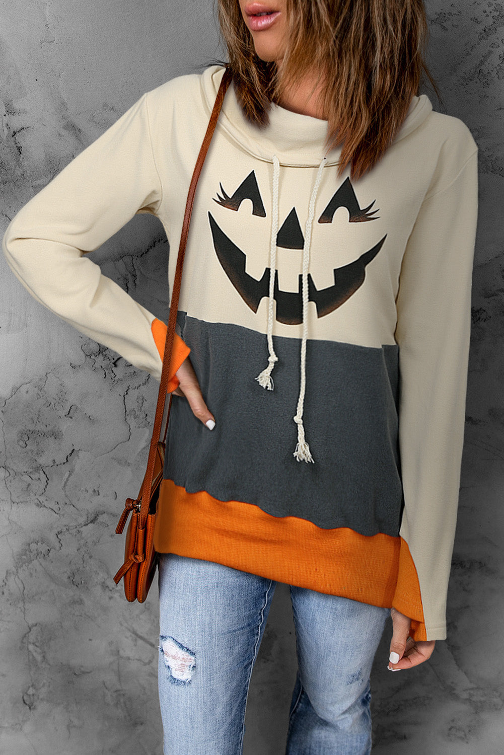 Get trendy with Long Sleeve Jack-O'-Lantern Graphic Sweatshirt - Halloween Clothes available at Styles Code. Grab yours today!