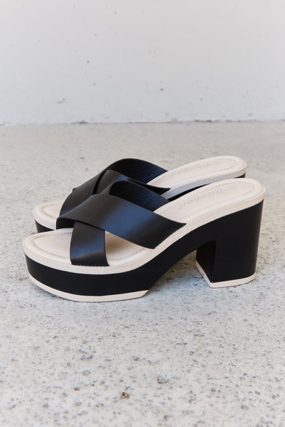 Get trendy with Weeboo Cherish The Moments Contrast Platform Sandals in Black - Shoes available at Styles Code. Grab yours today!