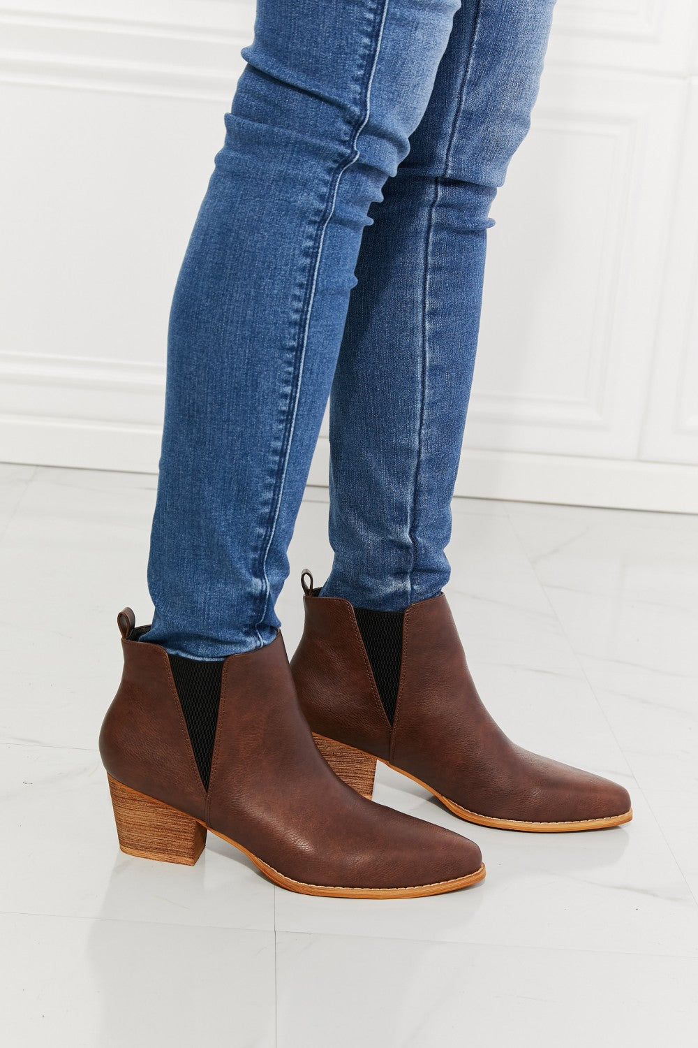 Get trendy with MMShoes Back At It Point Toe Bootie in Chocolate - Shoes available at Styles Code. Grab yours today!